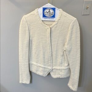 Anthropologie Cream Textured Blazer